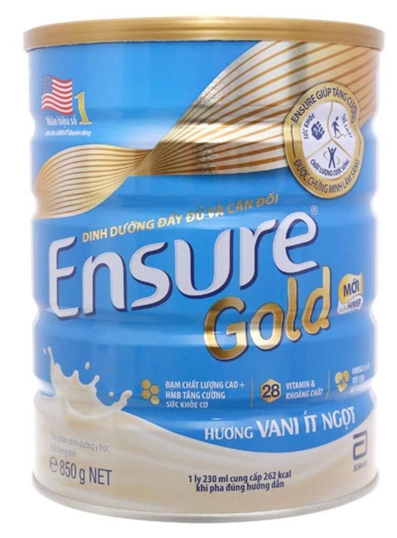 Home sữa ensure gold hương vani ít ngọt lon 850g