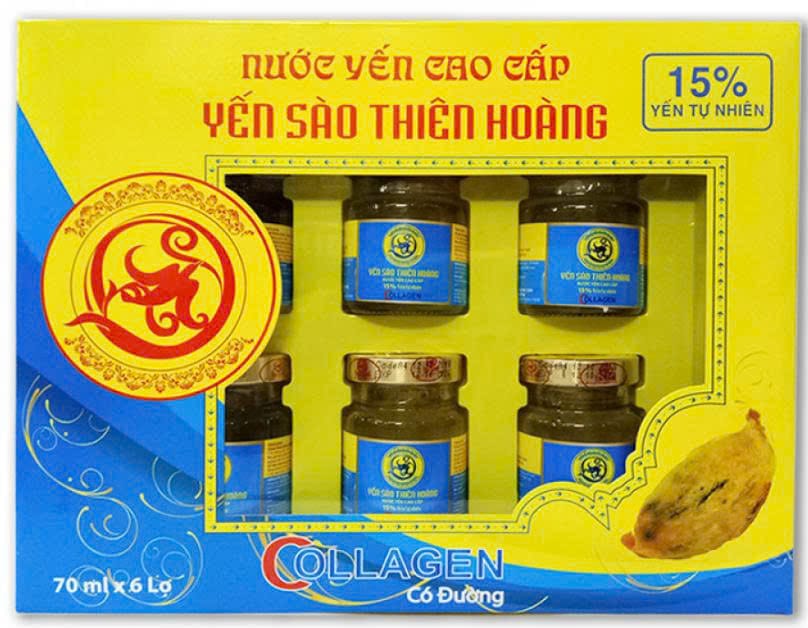 Home nước yến xào collagen thiên hoàng có đường hũ hộp 6 lọ x70ml