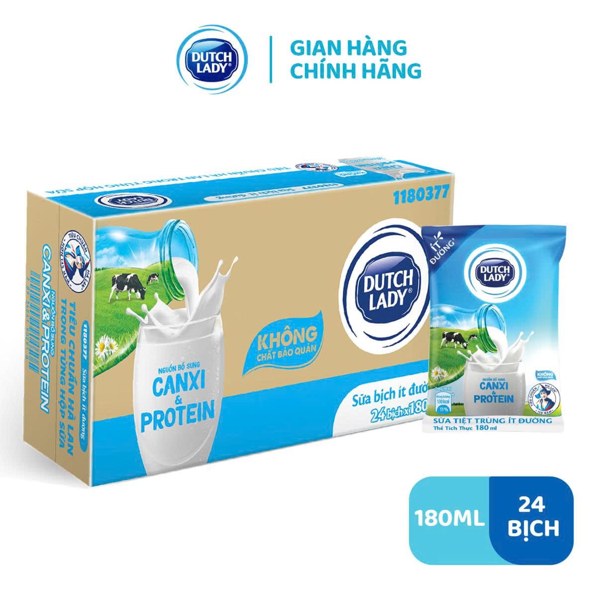 Home sữa dinh dưỡng không đường dutch lady bịch 180ml